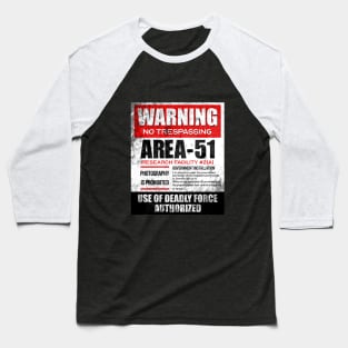 Warning Area 51 Baseball T-Shirt